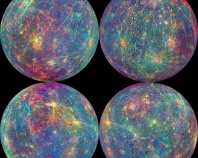 Researchers mapped the variations on Mercury’s surface. Image: NASA/Johns Hopkins University Applied Physics Laboratory/Carnegie Institution of Washington.